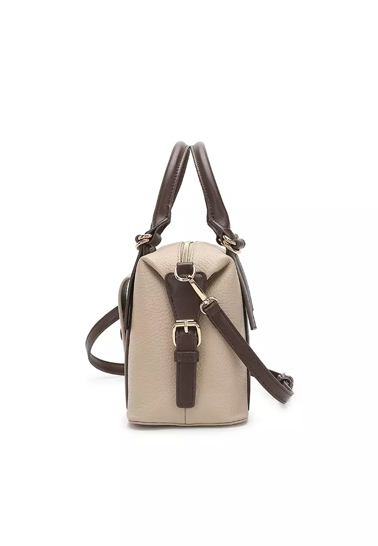 Women's Top Handle Bag / Sling Bag / Crossbody Bag / Shoulder Bag (Tas Tangan Wanita / Tas Selempang Wanita / Tas Bahu Wanita) - Krem