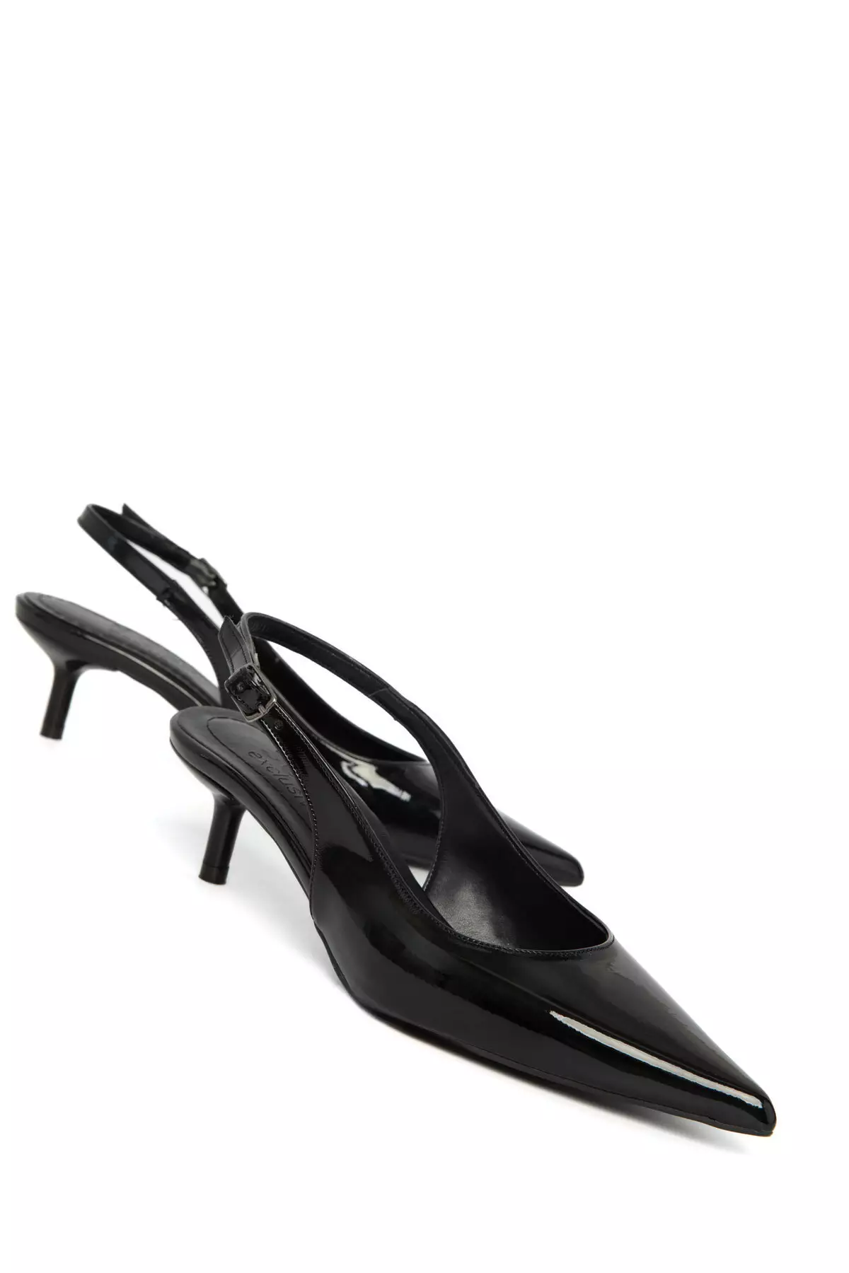 Black Patent Leather Women'S Classic Heeled Shoes 21266