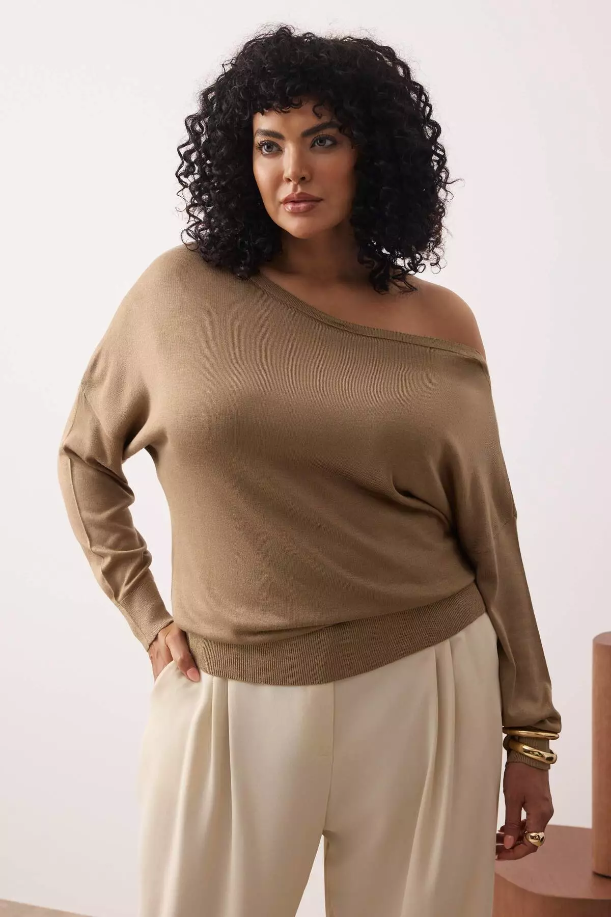 Mink Boat Neck Knitwear Sweater Tbbaw24An00041