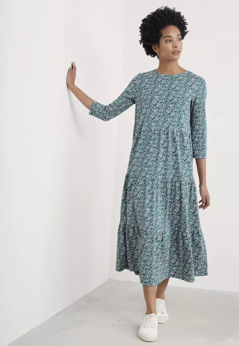 Seasalt Cornwall Petite Teal Line Strokes Dress