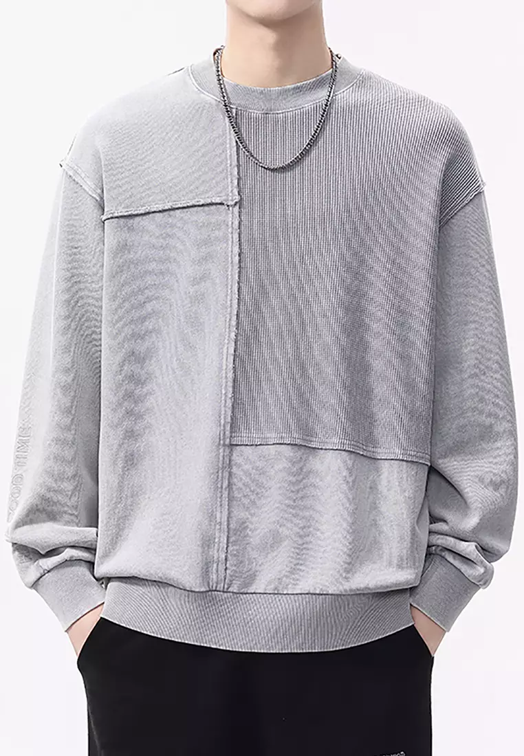 Buy Twenty Eight Shoes Vintage Patchwork Crew Neck Sweatshirt AY