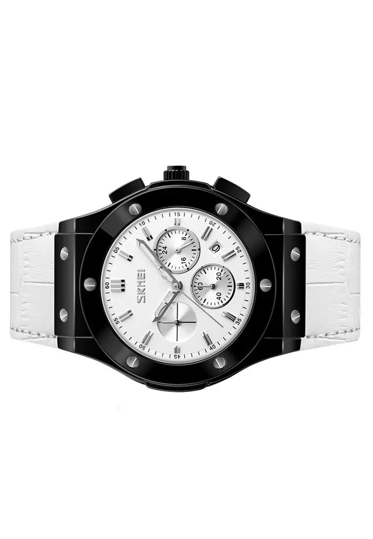 Jam Tangan Analog Elegan Pria Waterproof 30m Strap Tali Material PU Leather MM99 ORIGINAL