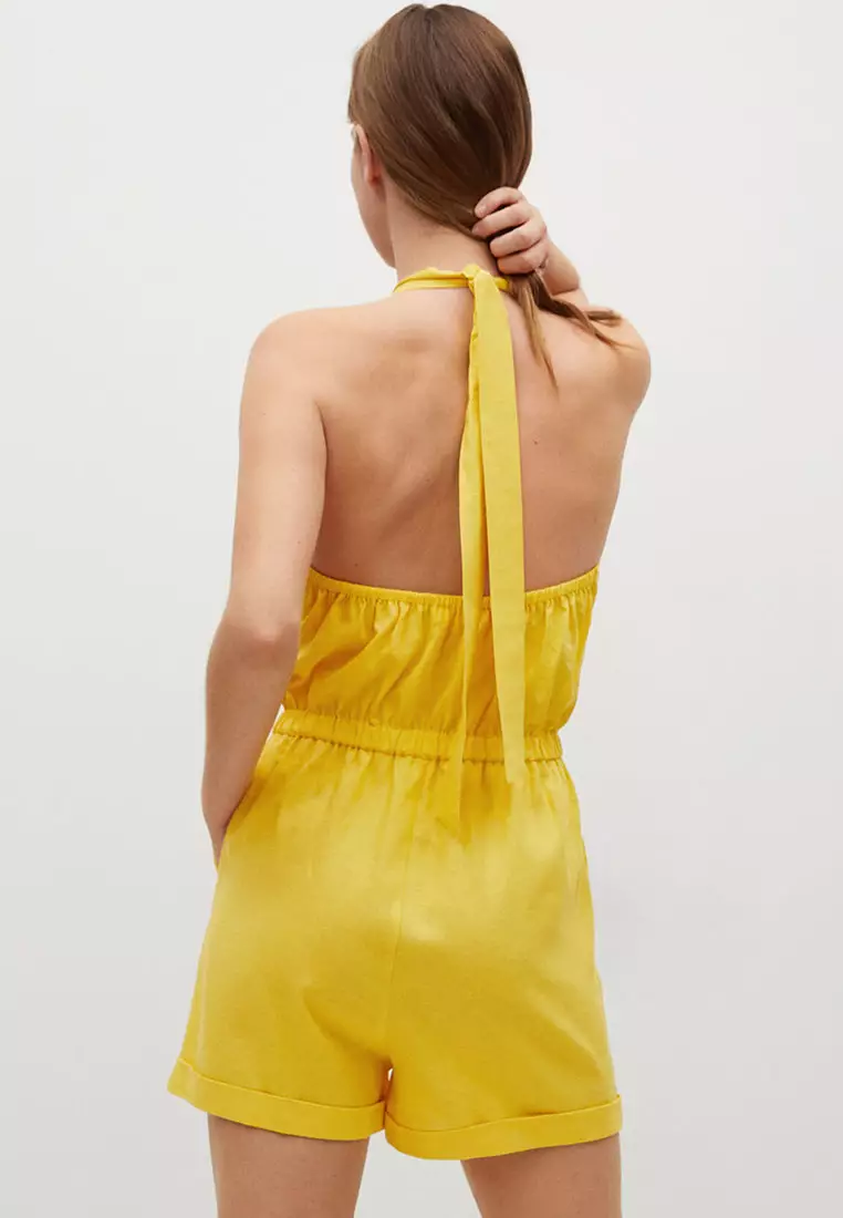 Buy Mango Bow Linen Jumpsuit 2025 Online ZALORA Philippines