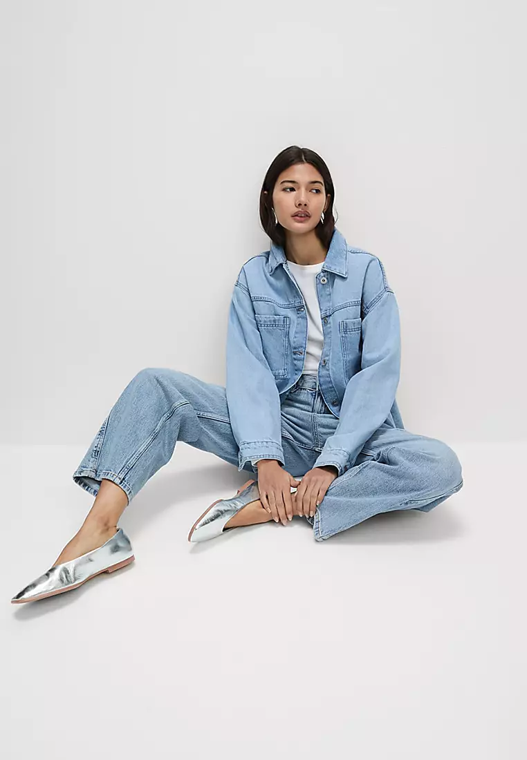 Pure Cotton Denim Relaxed Shacket