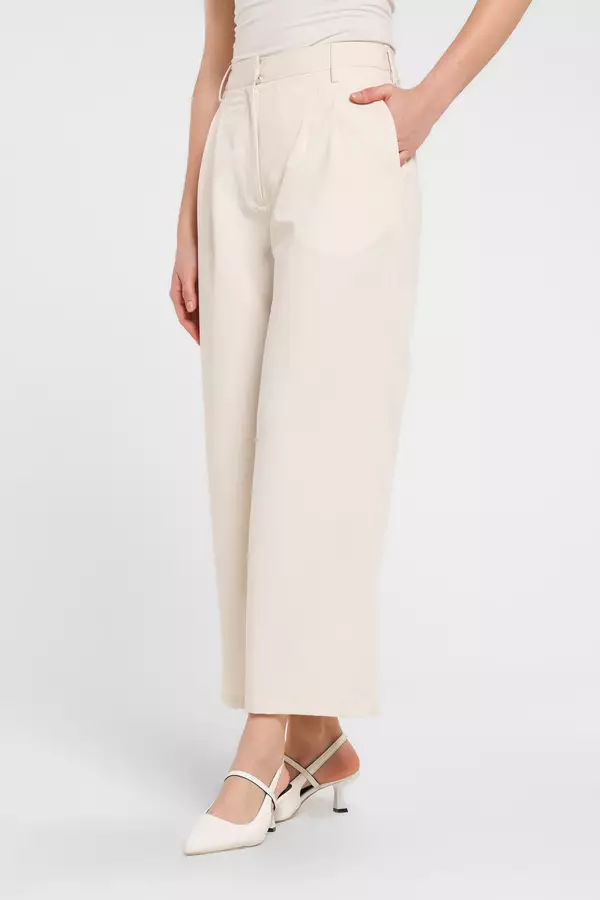 MINIMAL - Odelia - Celana Panjang Lurus - Off White Warna Offwhite