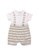 Toffyhouse white and beige Toffyhouse My Little Teddy Striped Romper 6EFF8KA9100332GS_1