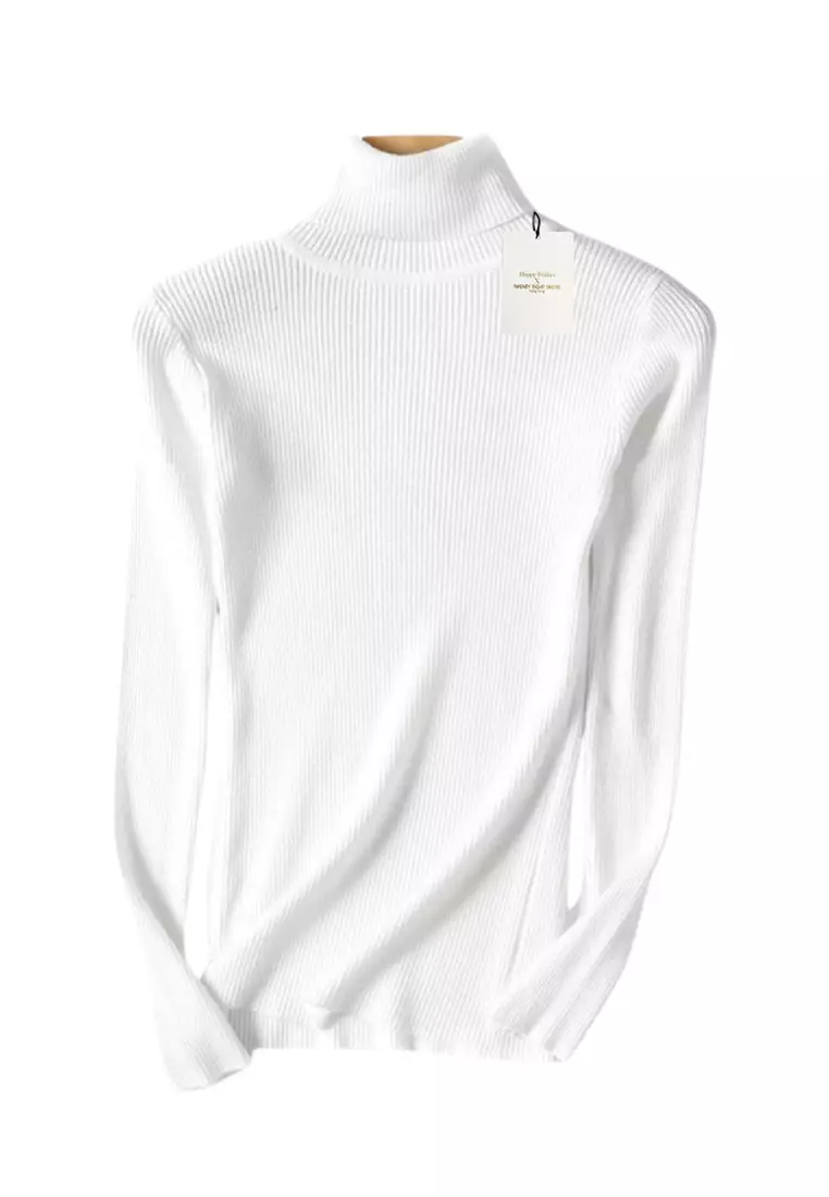 White hot sale spandex turtleneck