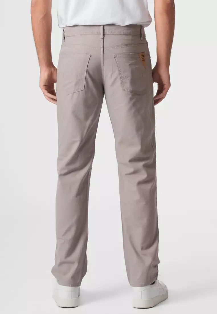 EMBA DENIM - Celana Panjang Pria Regular Fit Non Stretch Material Kanvas (Normal Size) Warna Frost Grey - BS08.1