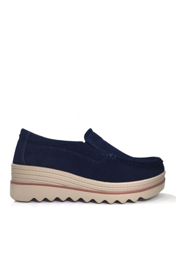 Twenty Eight Shoes navy Cow Suede Loafer Wedge VC3088 9BE05SH33C958BGS_1