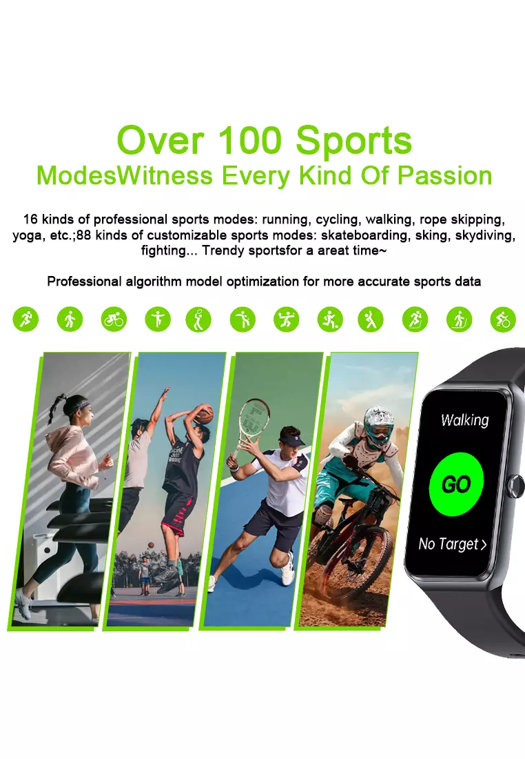 SmartBand C82 SmartWatch Multi-Sport Layar Terang 1.47'' Bluetooth Fitness Tracker Jam Pintar white