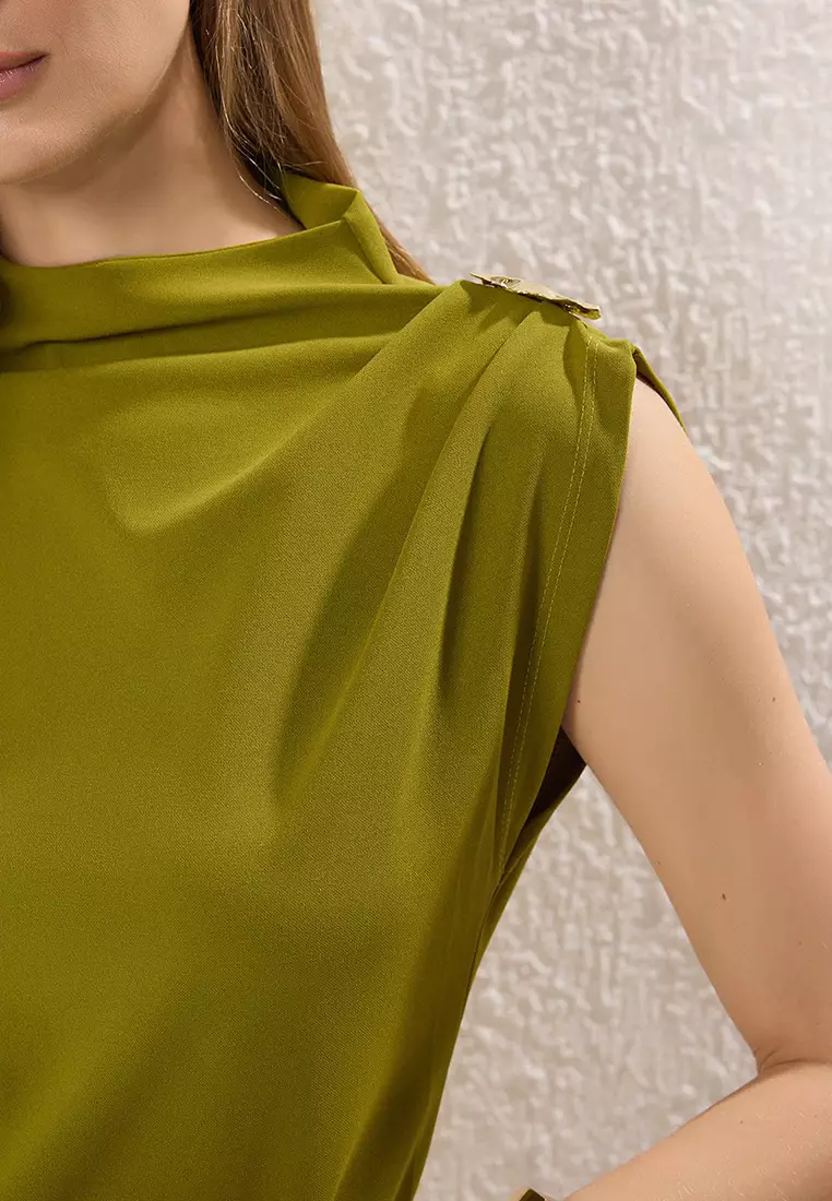 Fat Green Knitted Blouse Twoss25Bz00044