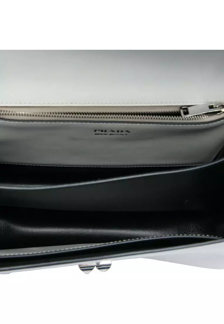 Pre-Loved Prada City Calf And Saffiano Studded Elektra Satchel