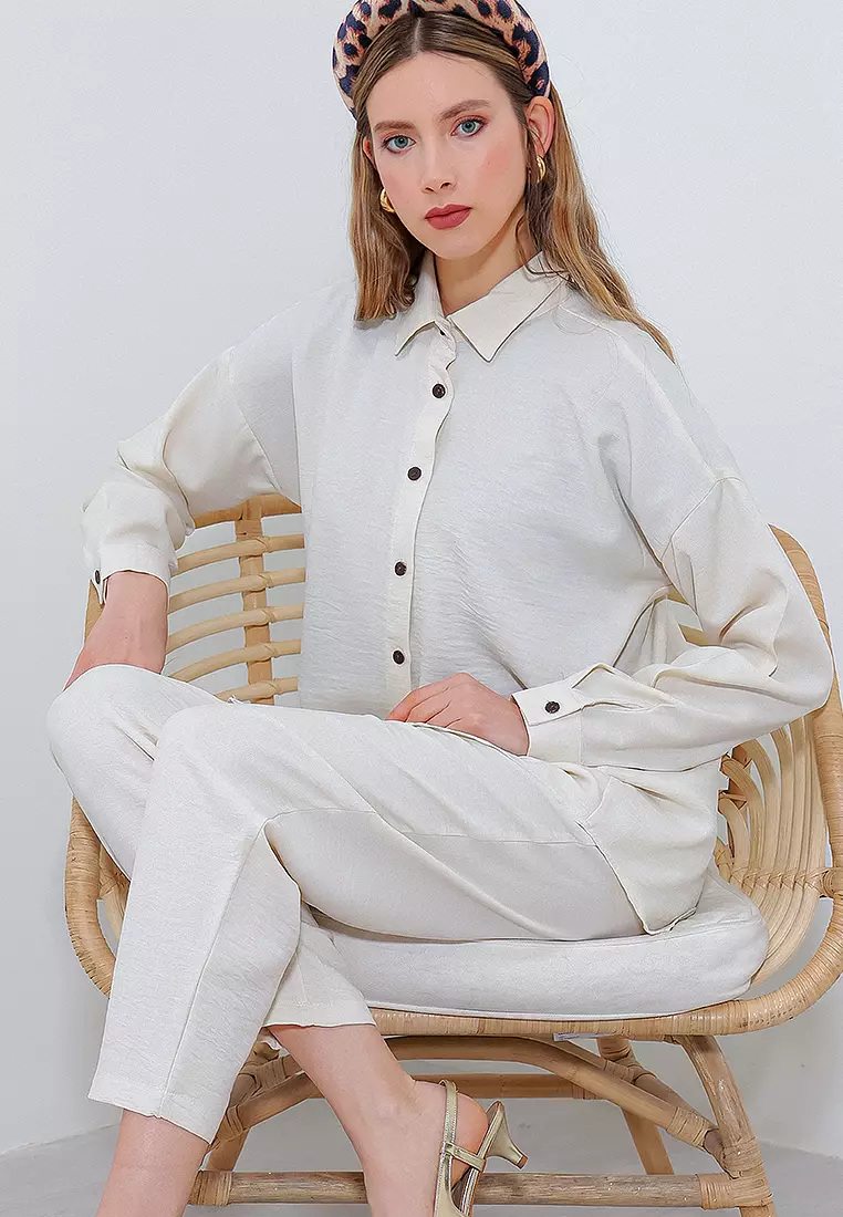 Oversized Linen Shirt & Pants Set