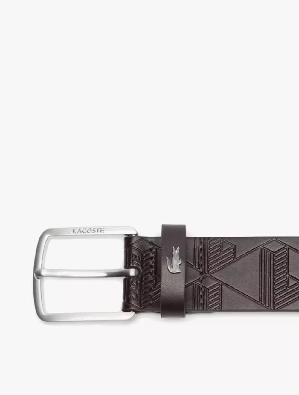 Monogram Leather Belt - Brown