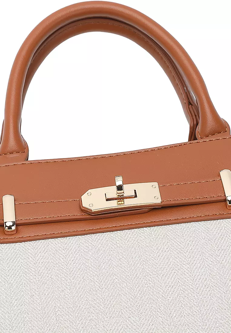 Women's Top Handle Bag / Sling Bag / Crossbody Bag / Shoulder Bag - Off White