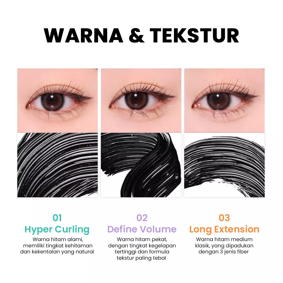 Holika Holika Lash Correcting Mascara | Airy Lift: Lightweight, Waterproof, Smudgeproof, Strong Curling Mascara 03 Long Extension