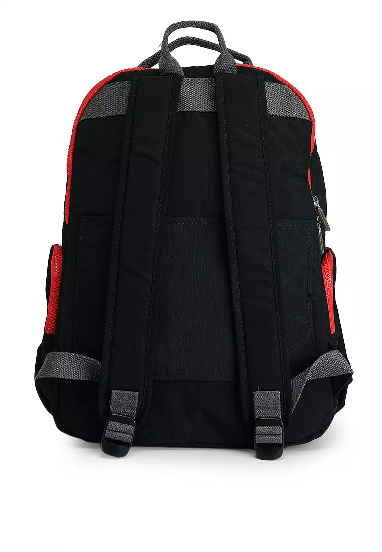 Colour Block Nylon Large Backpack