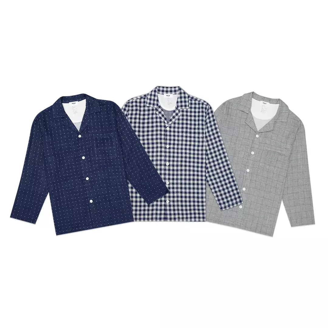 Patterned Cotton Pyjamas Set Navy