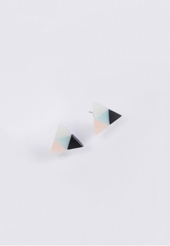 四色三角塔esprit 包耳環, 飾品配件, 耳環