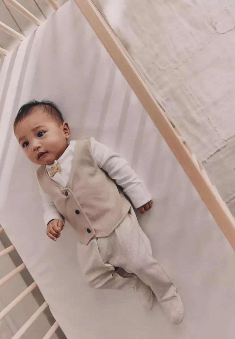 Smart Bow Tie Baby Sleepsuit