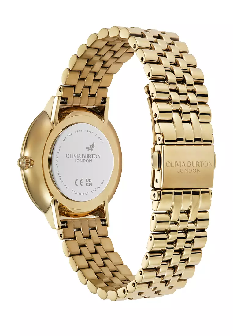 Olivia Burton 3D-Sunflower Tonal Sunray Dial Gold Bracelet 35mm - 24000252
