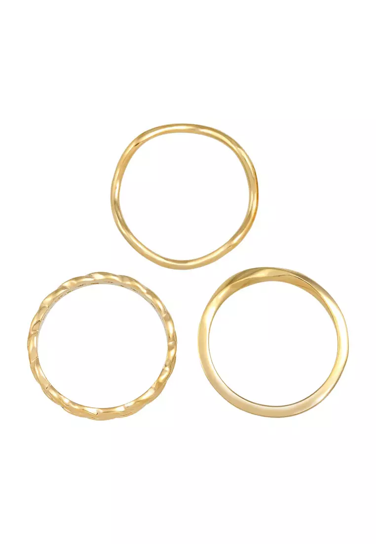 Ring Shafts Braided Twisted Gold Plated