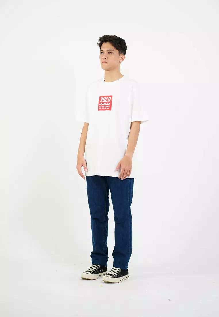 3Second Men's T-Shirt Short Sleeve Regular Fit Cotton Logo Script Phiar OL-C040425