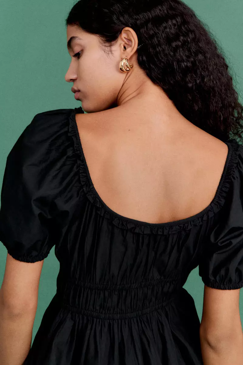 Bubble-hem cotton dress