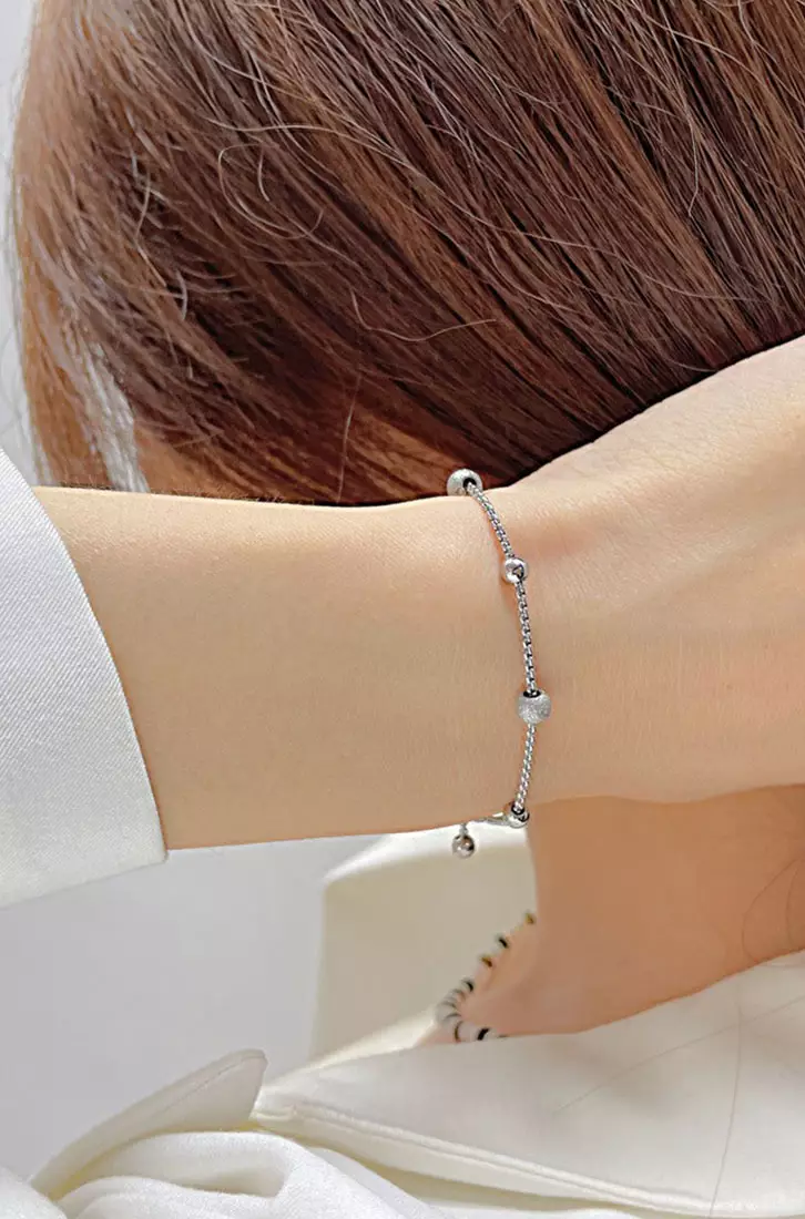 YOUNIQ ELIKA Dots Silver Titanium Adjustable Bracelet