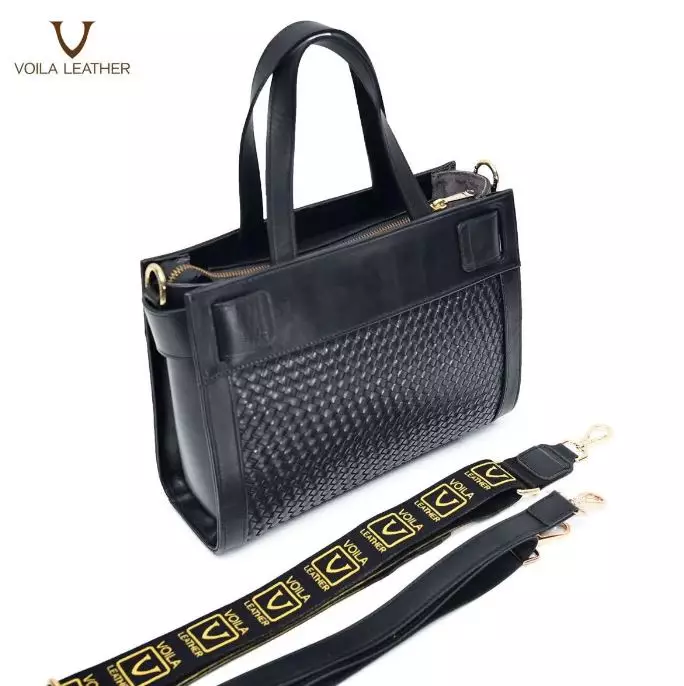 Handbag Selempang Anyam Kulit Asli Voila Briella