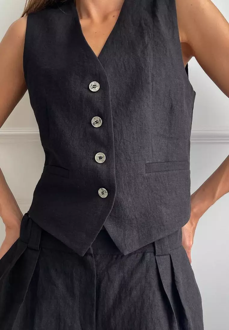 Fashionable new style vest and casual pants two-piece suit K052102BK