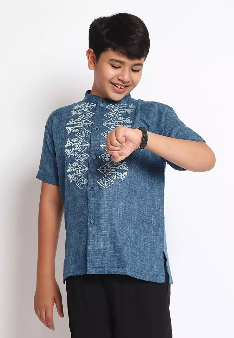 Baju Koko Set Anak Laki Salute Turquoise - MODERN