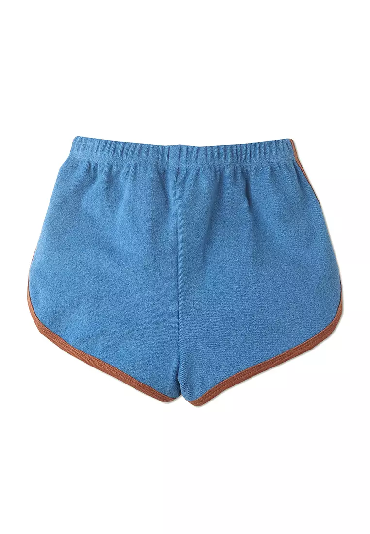 Girls Terry Towel Dolphin Shorts With Contrast Binding