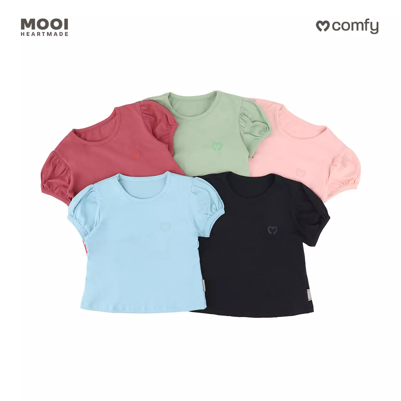 Mooi Kaos Anak Perempuan Comfy Girls Basic T-shirt - Red Clay