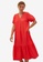 LC Waikiki red Short Sleeves Shift Linen Dress B8EC1AA5B40545GS_1