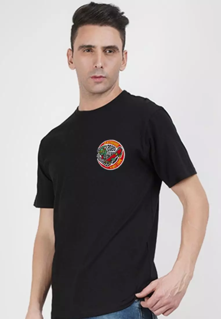 Funny Skater  Black  Cotton Short Sleeve Essential T-Shirt