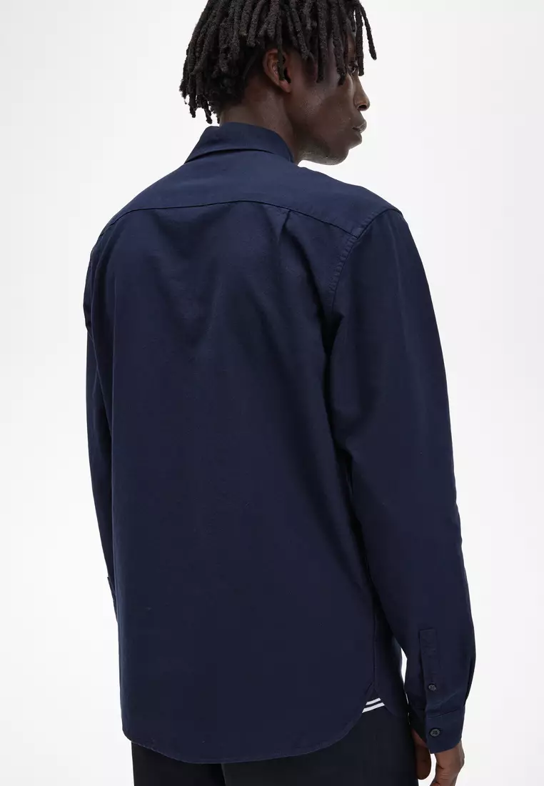 Fred Perry M5516 Oxford Long Sleeve Shirt (Navy)