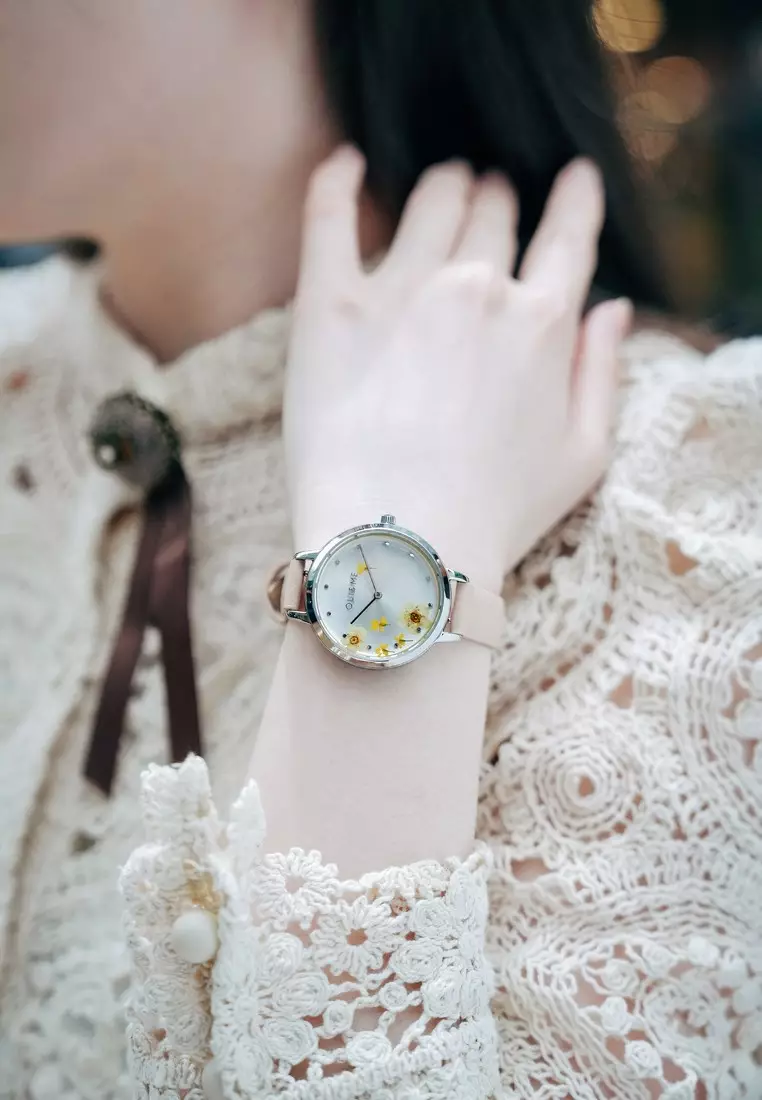 [Sustainable Watch] Oui & Me Fleurette 34mm Women's Recycled Leather Strap Quartz Watch ME010372