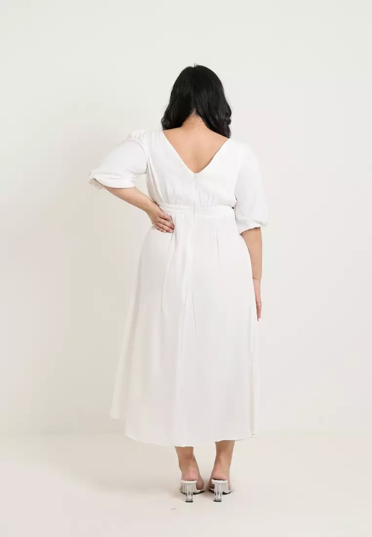 Plus Size Party Dress Arielle Broken White