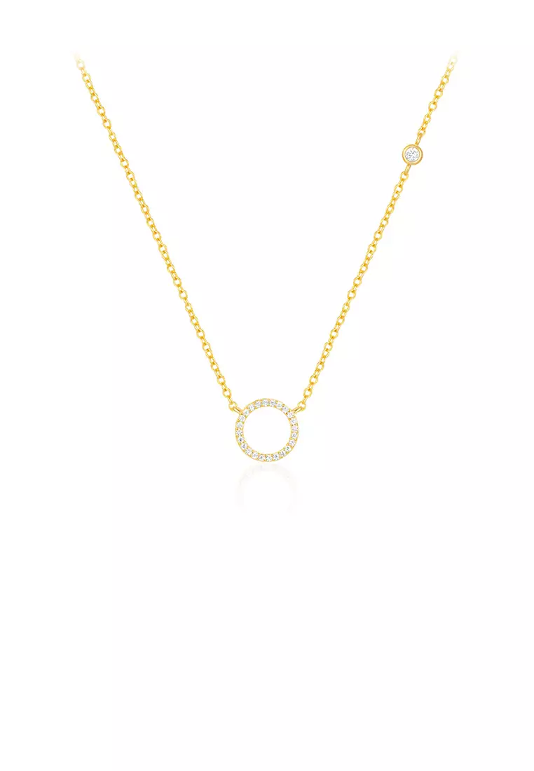 Cz circle pendant necklace shop