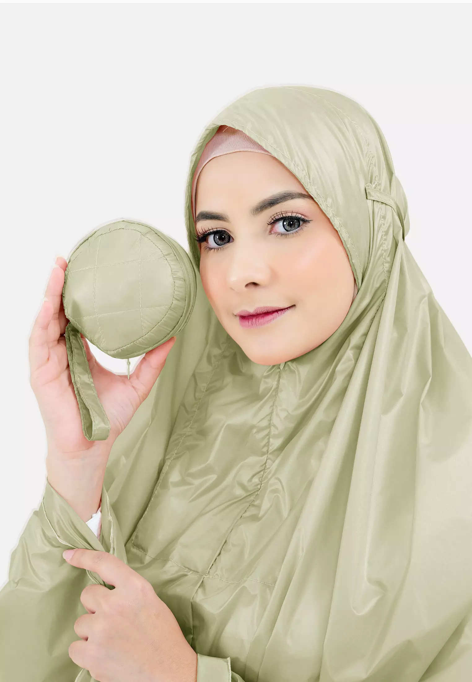 Zelena - Zalina Basic Prayer Set | Mukena Traveling Polos 2in1 - Pear Green