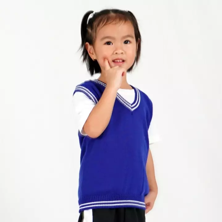 CLAY Rompi Rajut Anak Knit Vest Anak Rompi Anak Rompi Seragam Sekolah Anak - BIRU