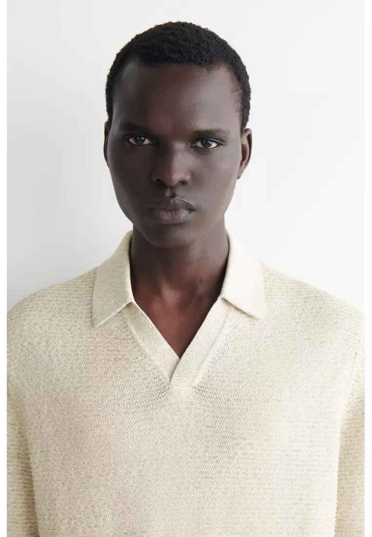 OPEN-KNIT POLO SHIRT