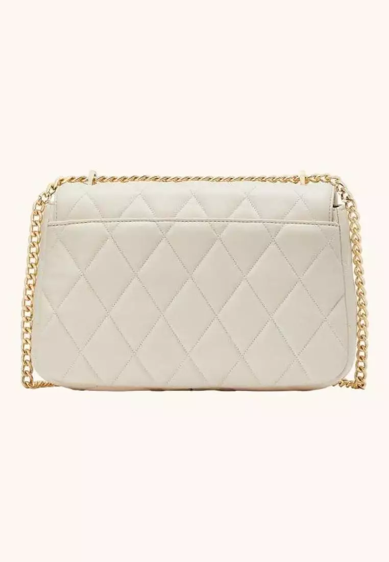 Kate Spade Carey Medium Flap Shoulder Bag Parchment