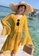 LYCKA yellow BC1050 Lady Beachwear Long Breezy Beach Cover-up Yellow D8809USB33B406GS_3