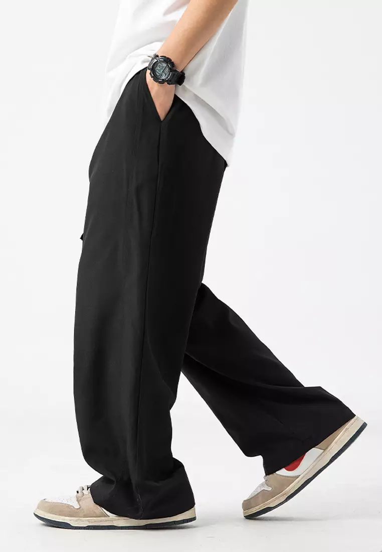 VANSA Unisex Ice Silk Cool Thin Slightly Wide Casual Pants VCU-P-2280