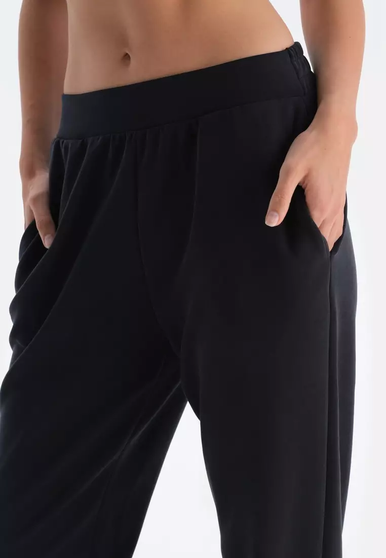 Black Trousers, Jogger, Rib, Activewear for Women