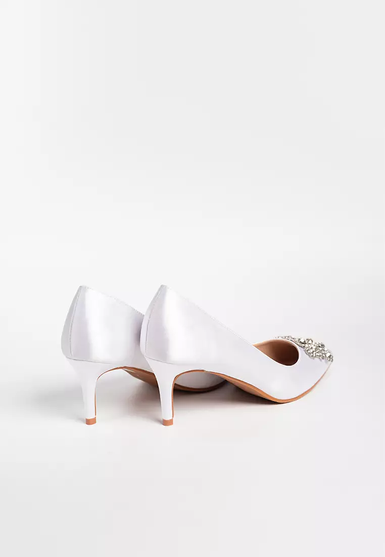 Joy Satin Rhinestone Heels