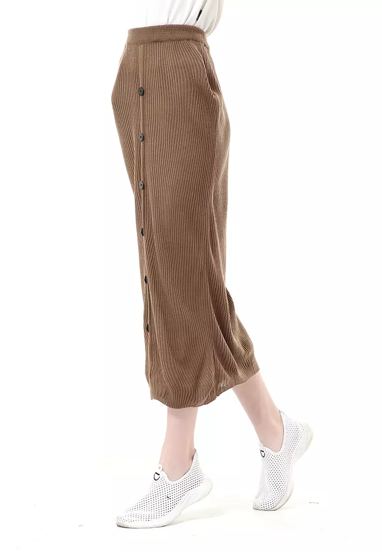 Deliana Rok Rajut Kancing Bawahan Wanita Premium Quality - Bronze