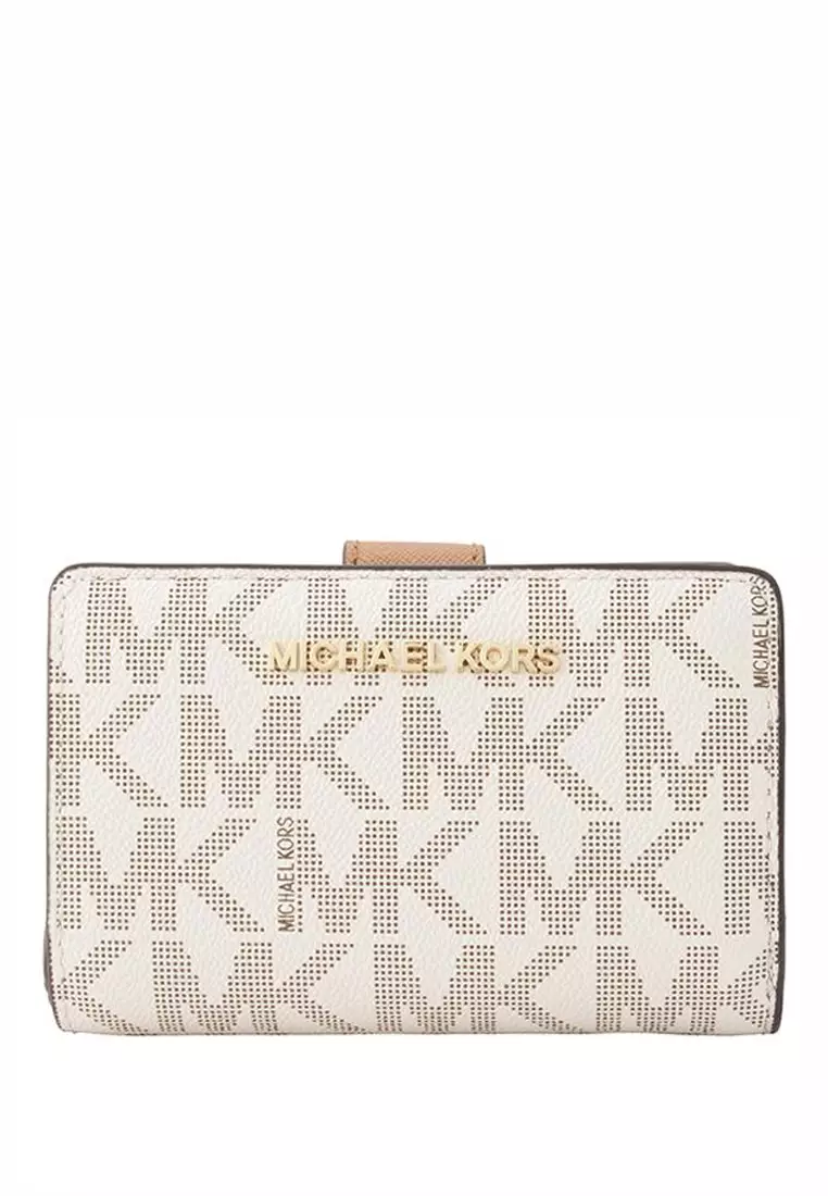 mkk。 Buy Michael Kors Jet Set Travel Signature Medium Bifold Zip Coin
